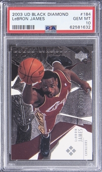 2003-04 Upper Deck Black Diamond #184 LeBron James Rookie Card - PSA GEM MINT 10